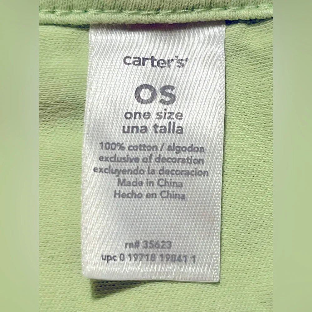 Carter's Green Baby Bib With Soft Furry Bear Says I Love U